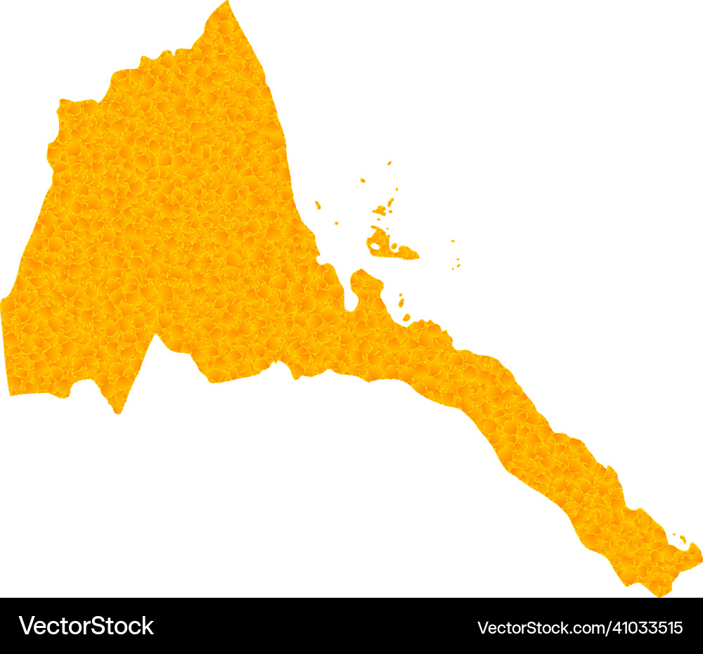 Golden map of eritrea Vector Image