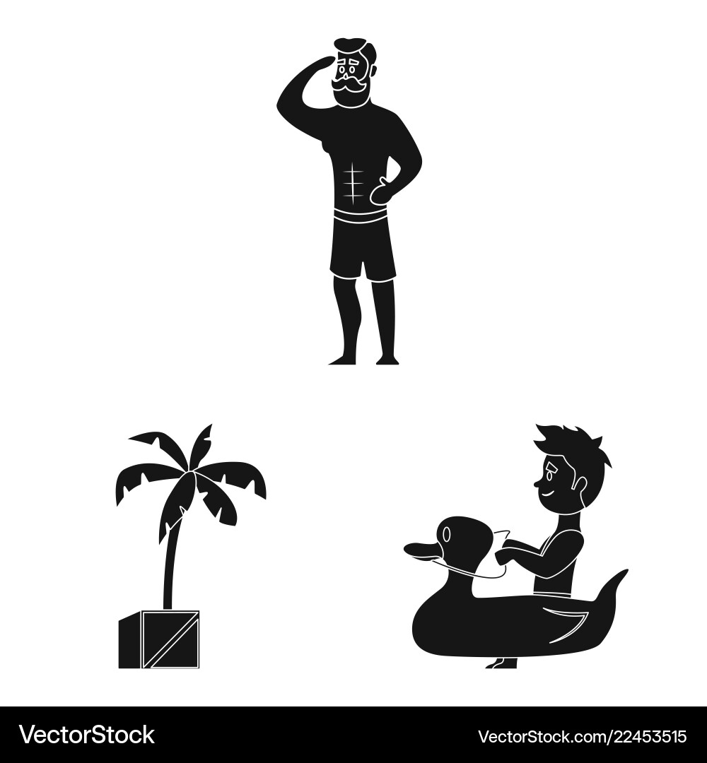 Isolated object of pool and swimming symbol Isolated object of pool and swimming symbol vector image