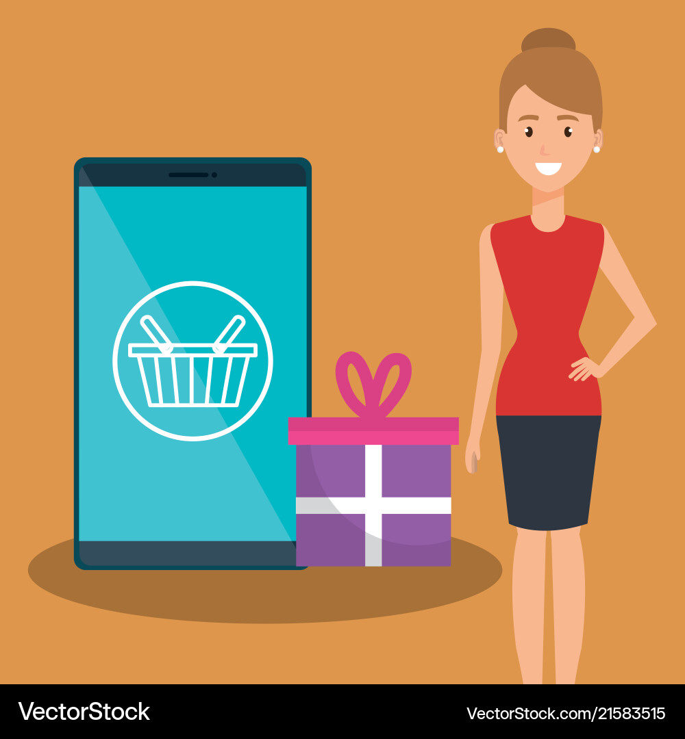 Man with smartphone character Vector Image