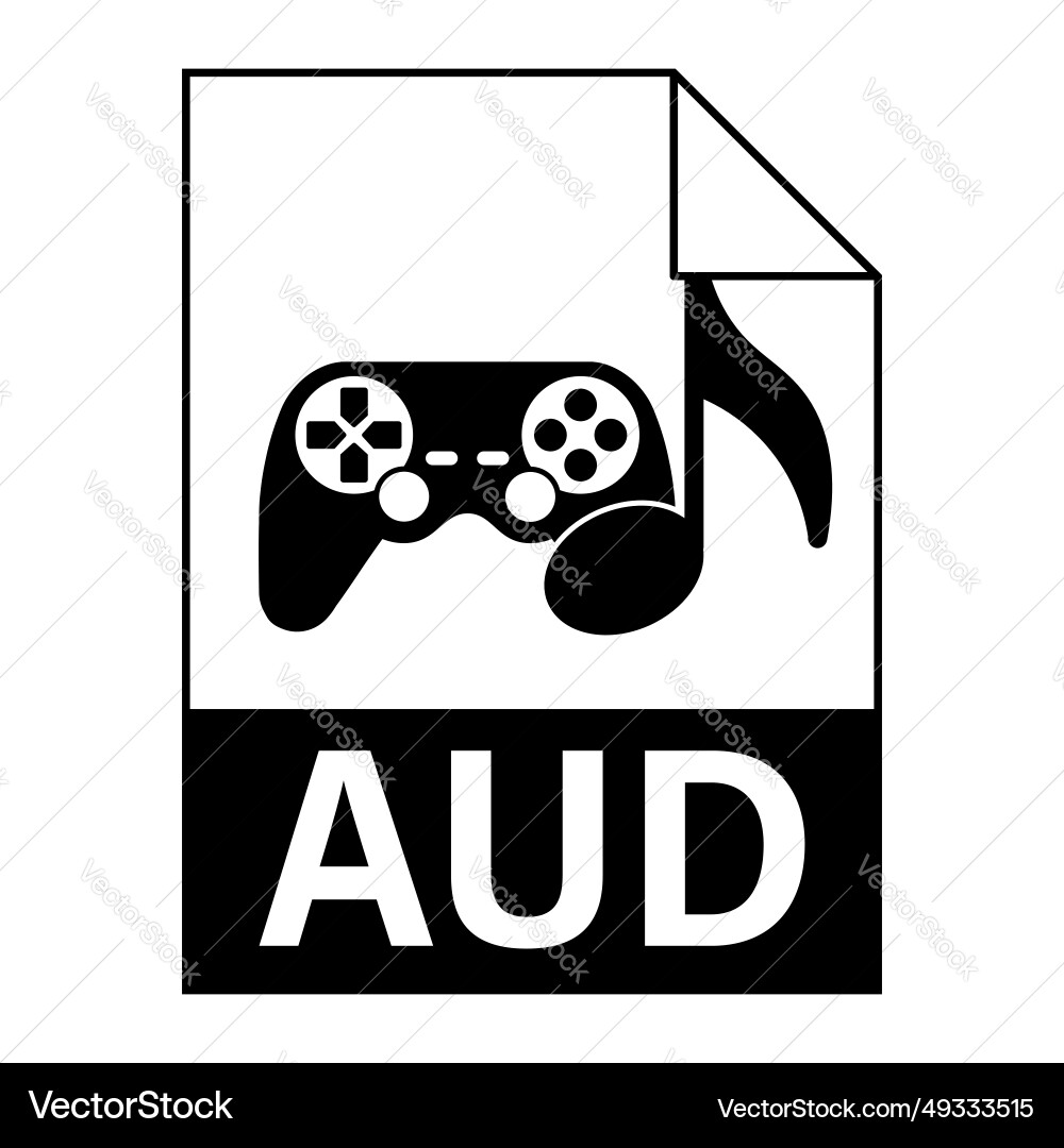 Modern flat design of aud file icon for web Modern flat design of aud file icon for web vector image