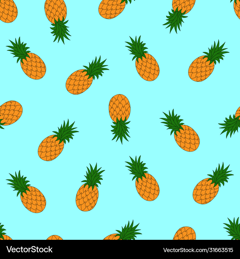 Seamless pattern with pineapples vector image