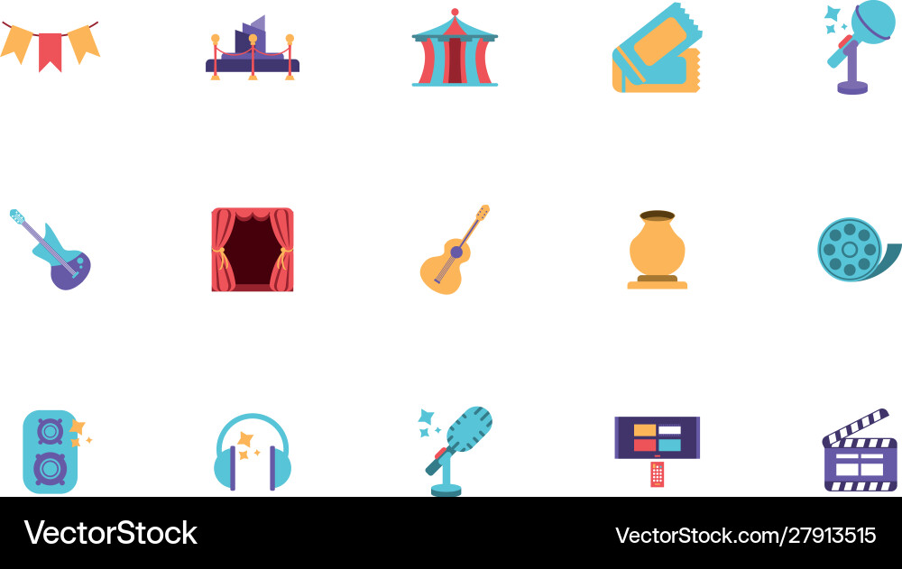 Set Icons Unterhaltung auf weißem Hintergrund Set Icons Unterhaltung auf weißem Hintergrund vektorbild