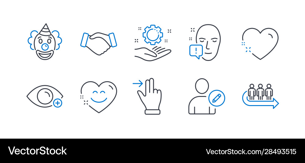 Set people icons such as edit user handshake Set people icons such as edit user handshake vector image
