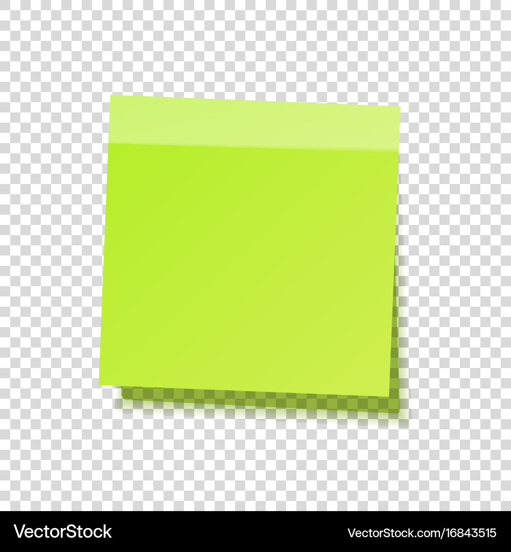 Sticky note with shadow isolated on transparent vector image