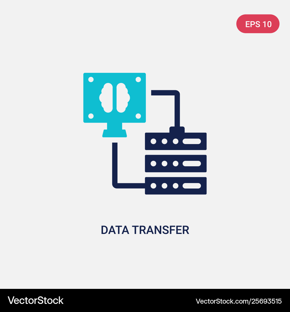 Two color data transfer icon from artificial vector image