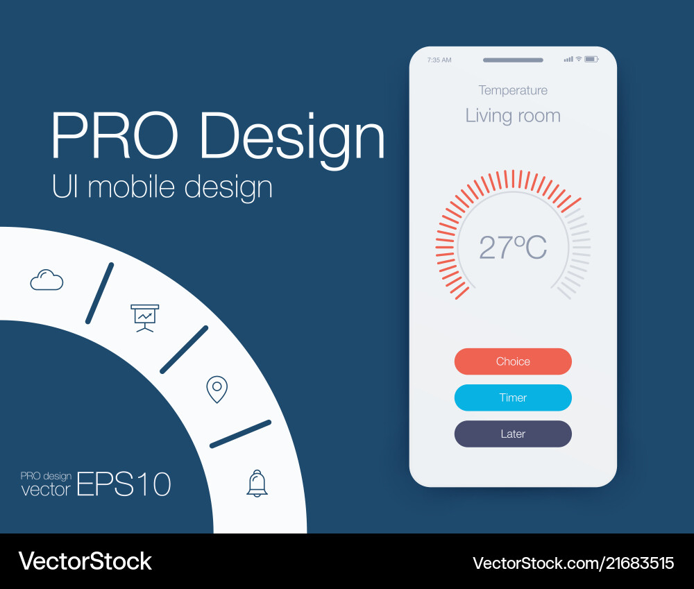 Weather ui material design stock Weather ui material design stock vector image