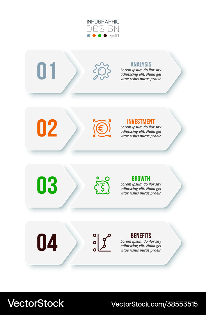 Workflow Process Infographic Vector Image
