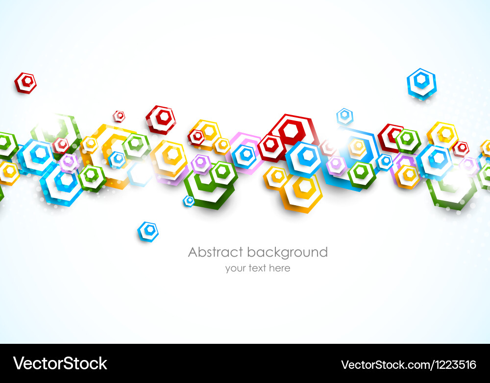Background with colorful hexagons vector image