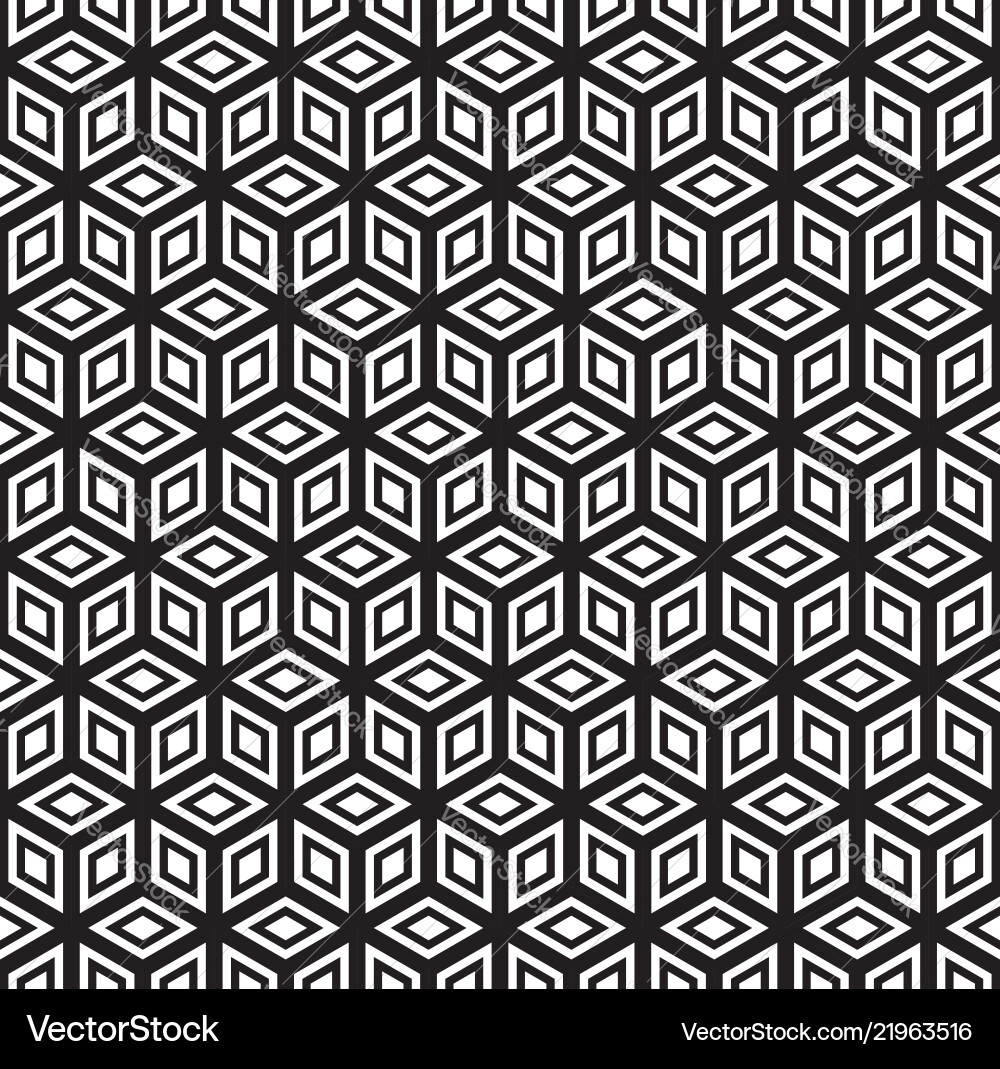 Black and white cubes pattern seamless background Black and white cubes pattern seamless background vector image