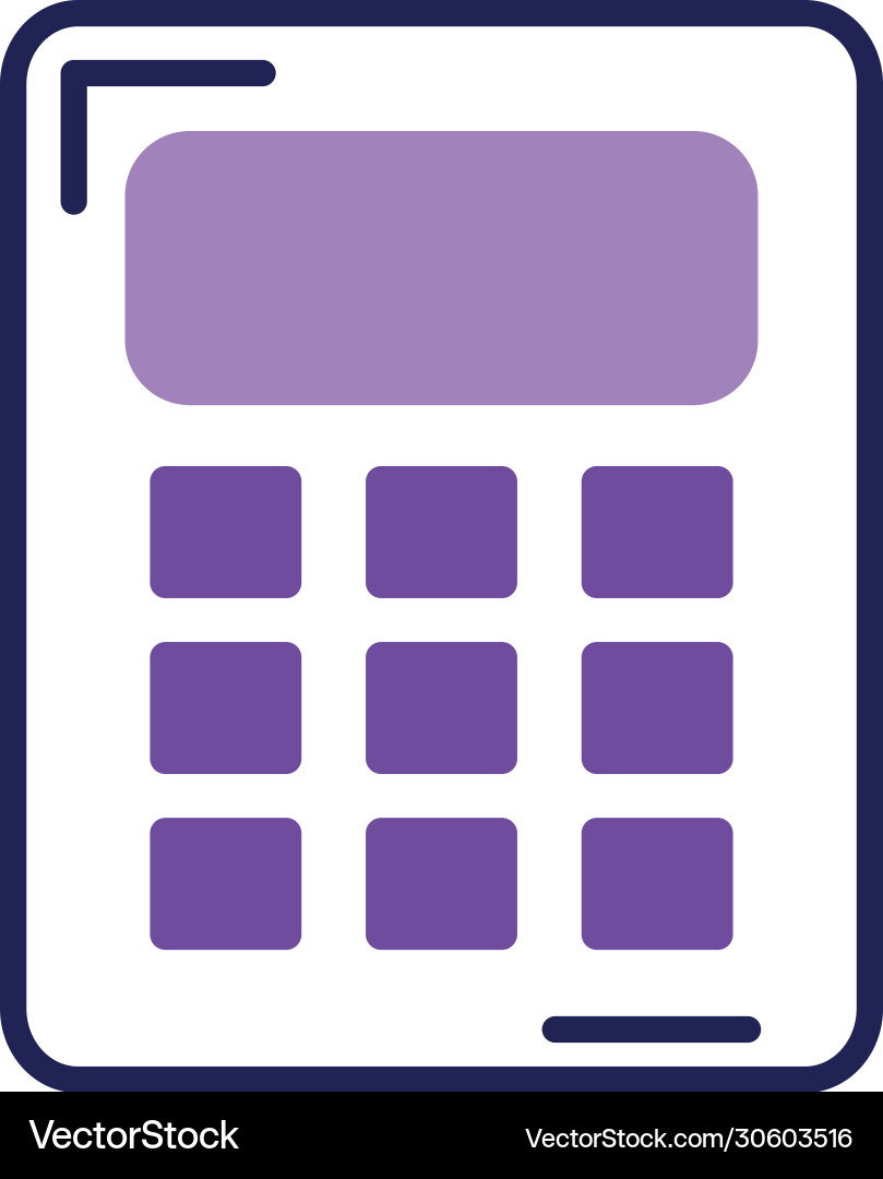 Calculator device icon line color style Calculator device icon line color style vector image