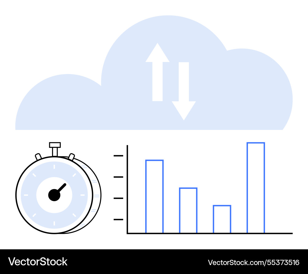 Cloud data transfer with analytics graph Cloud data transfer with analytics graph vector image
