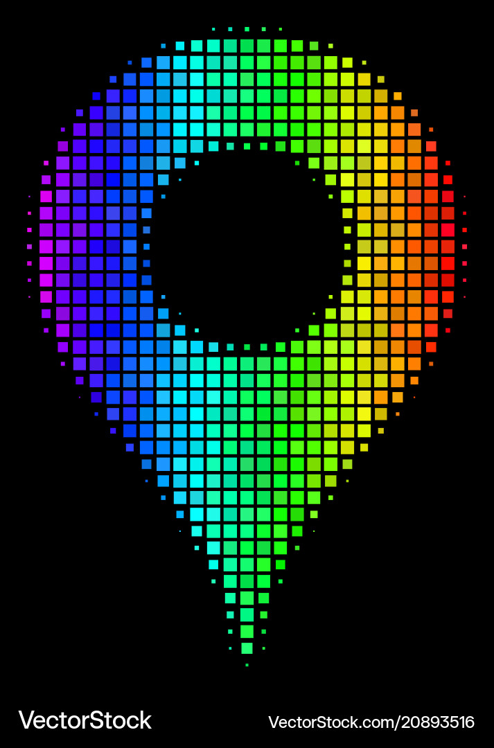 Colored dot map pointer icon Colored dot map pointer icon vector image