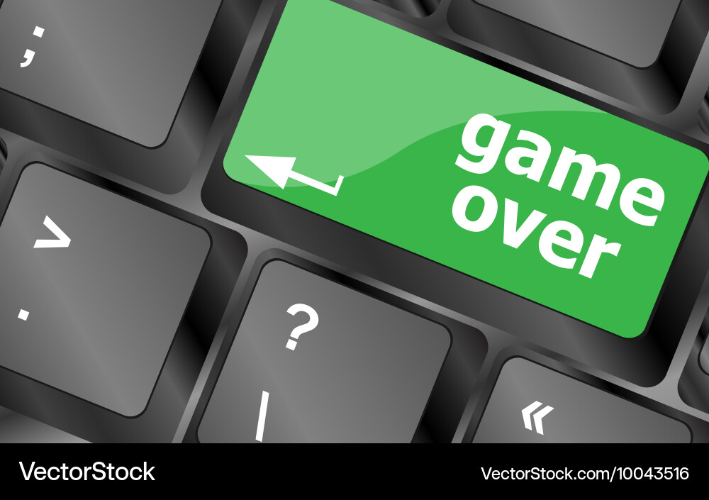 Computer keyboard with game over key - technology Vector Image