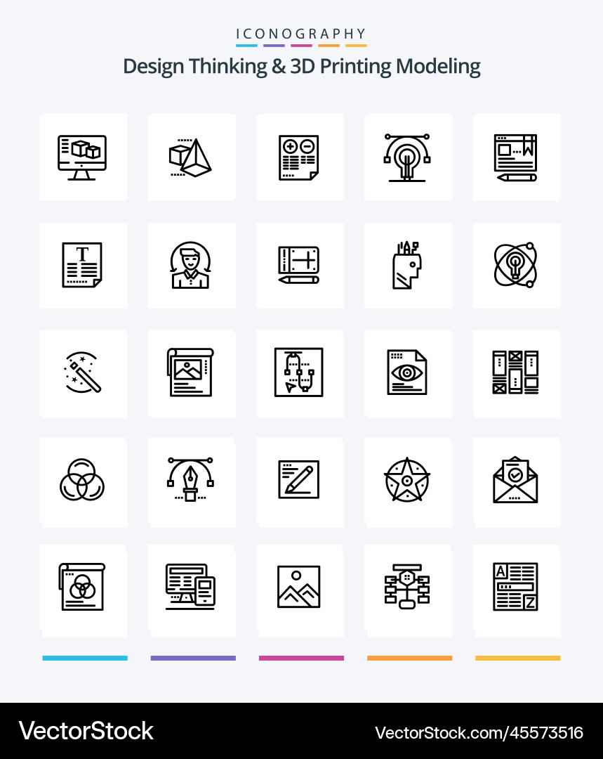 Creative design thinking and d printing modeling vector image