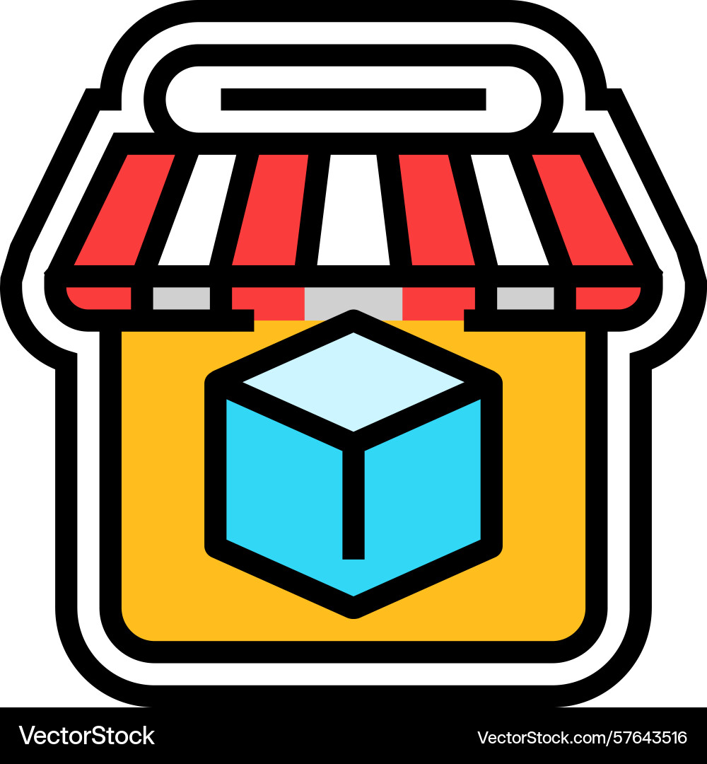 Easy store color icon Vector Image