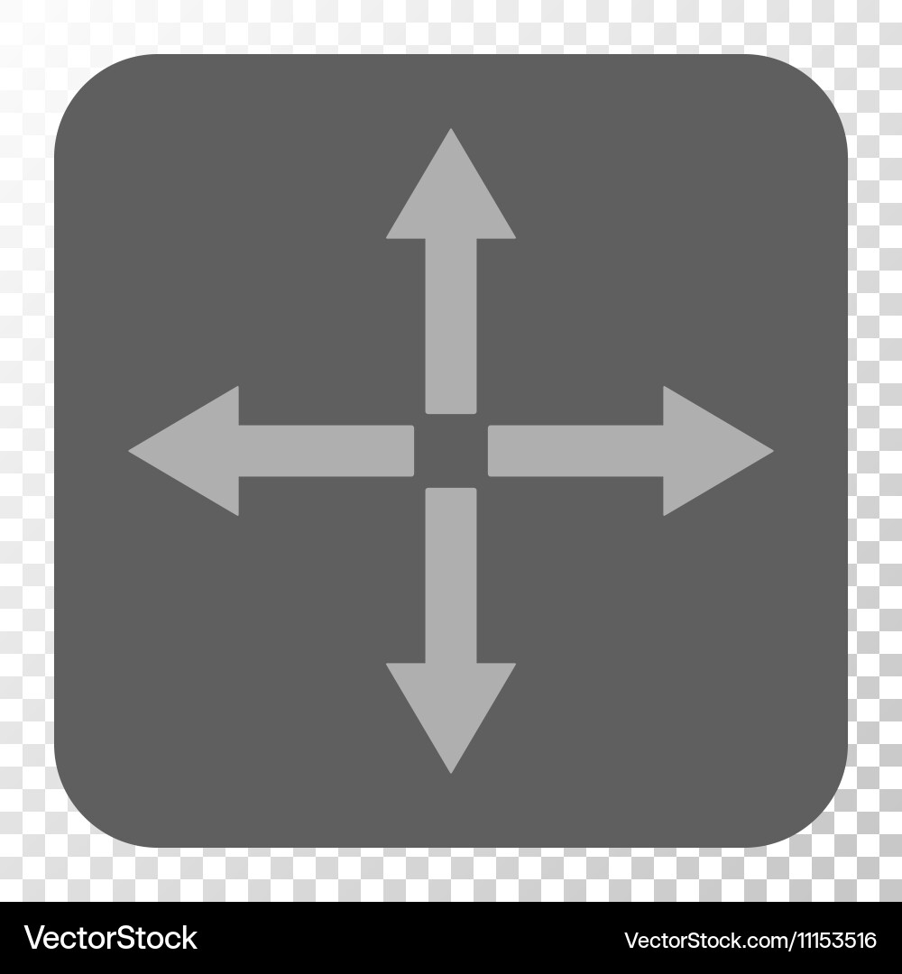 Expand arrows rounded square button vector image