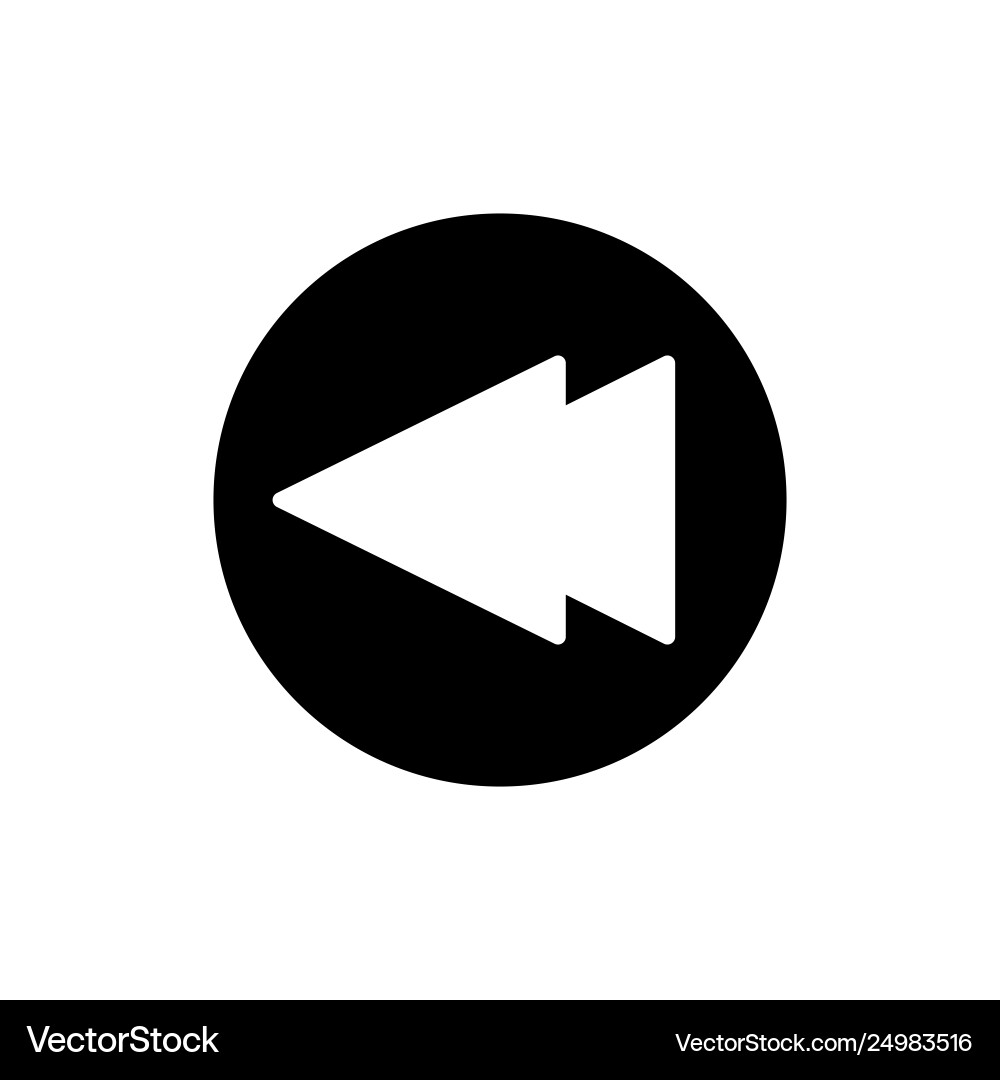 Fast back rewind media player icon linear vector image