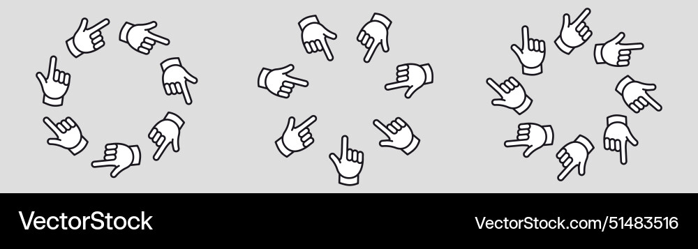 Finger mouse pointer circle frame click here vector image