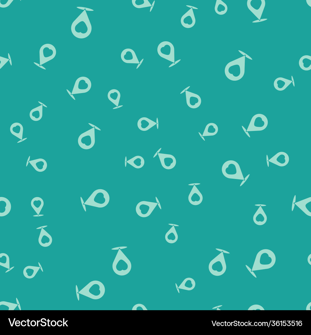 Green map pointer with heart icon isolated vector image