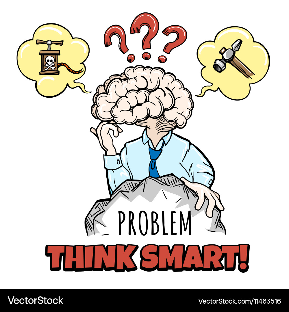 Human Brain - Problem Solving & Smart Thinking vector image