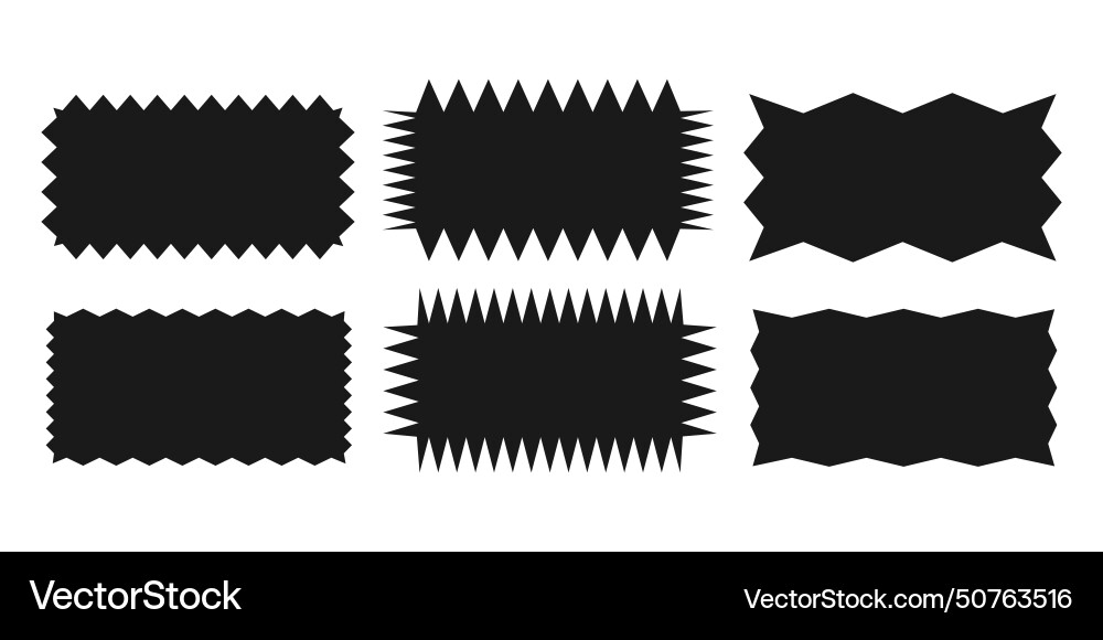 Jagged rectanglea set of uneven zigzag shapes vector image