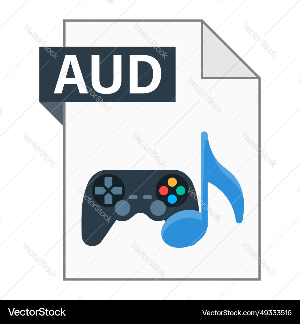 Modern flat design of aud file icon for web Modern flat design of aud file icon for web vector image