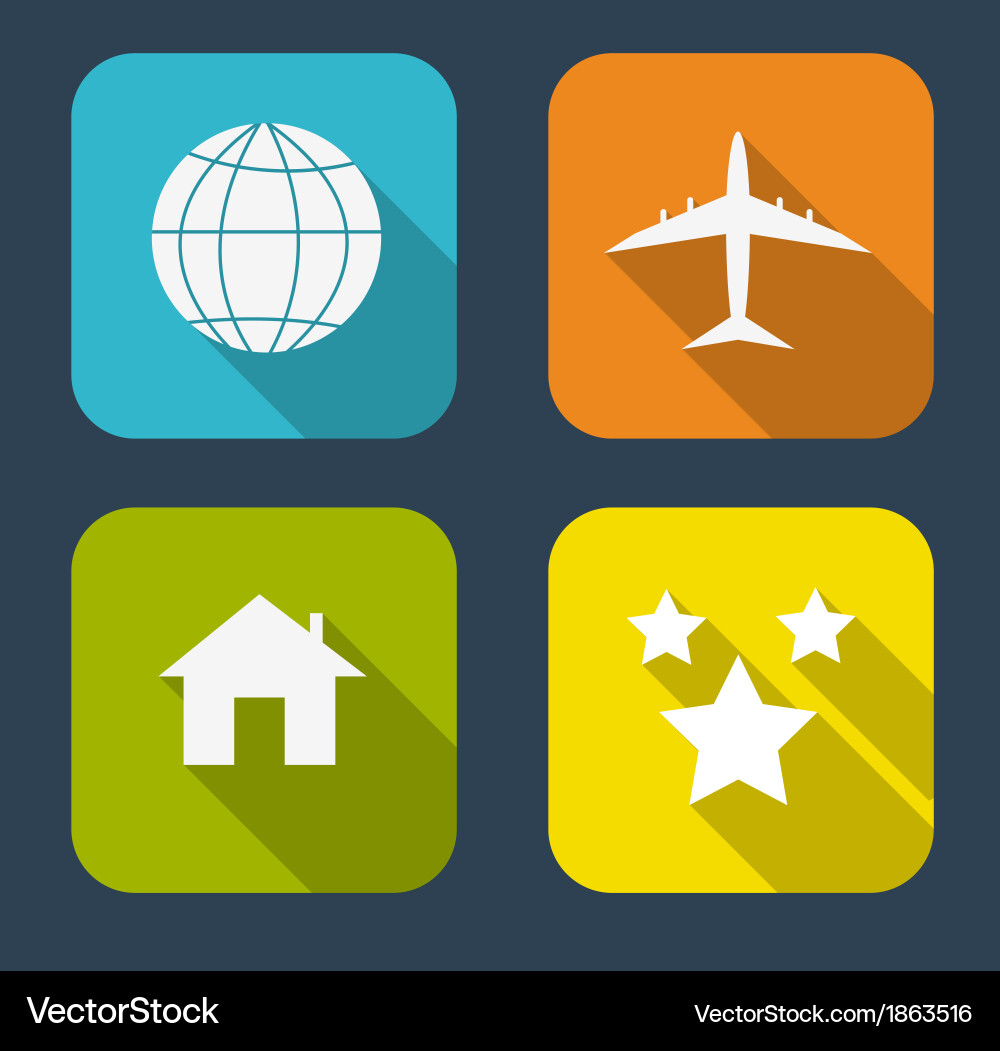 Modern flat icon set for web and mobile vector image