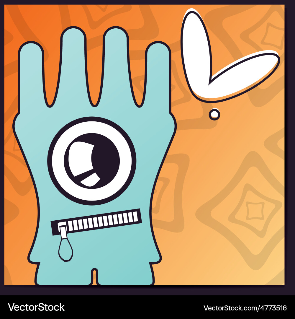 Monster with heart on abstract color background Vector Image