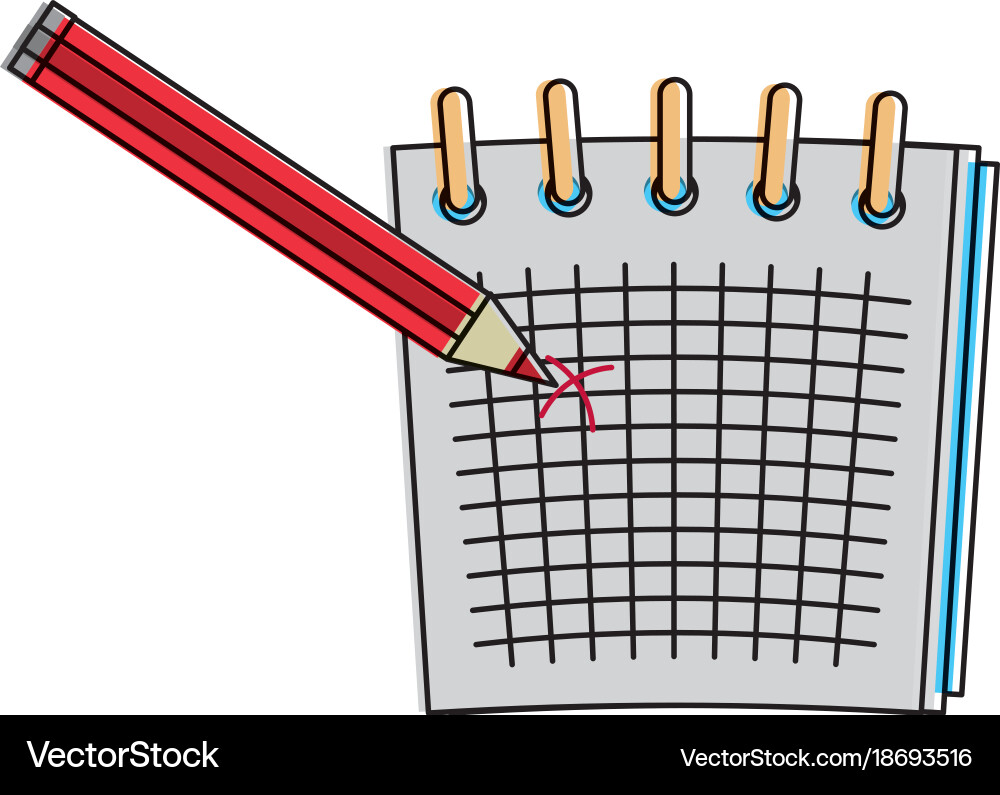 Notebook and pencil design vector image