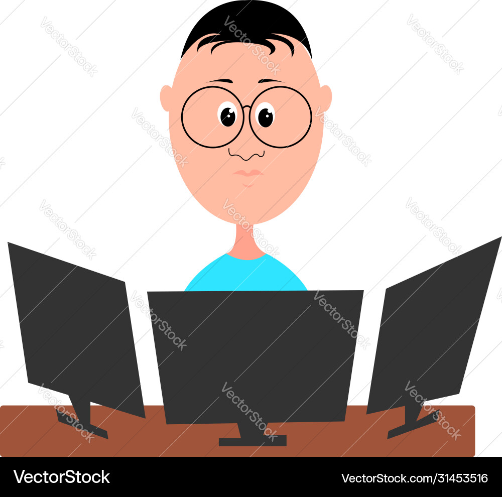 Programmer on white background vector image