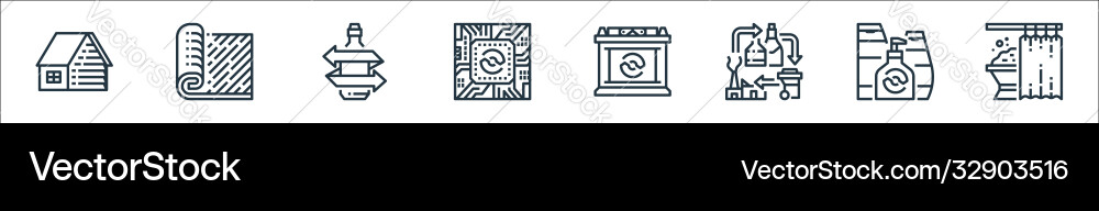 Recycling line icons linear set quality Recycling line icons linear set quality vector image