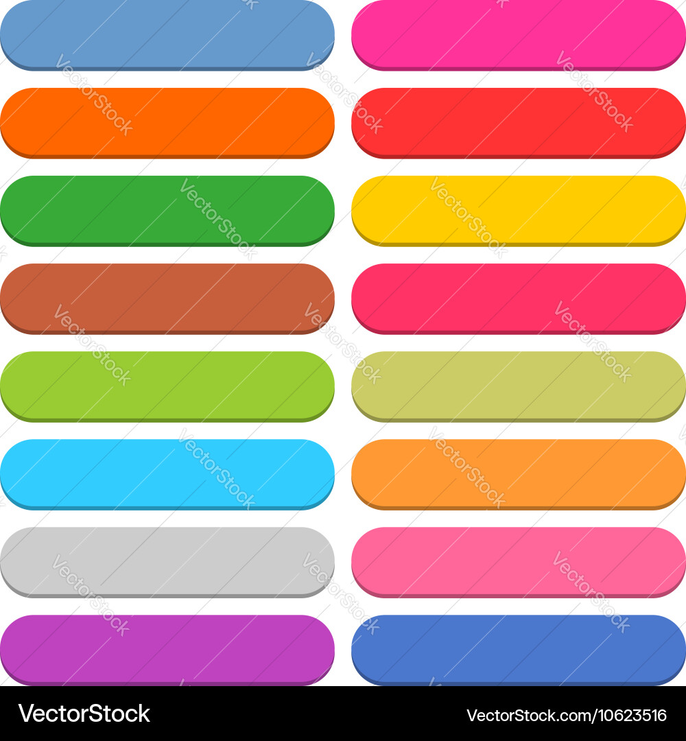 Rounded Color Button Set vector image