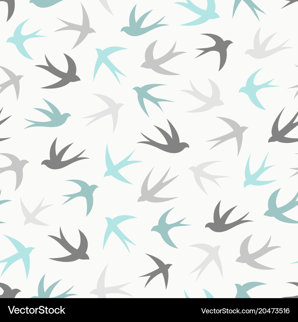 Seamless pattern with a flock of swallows vector image