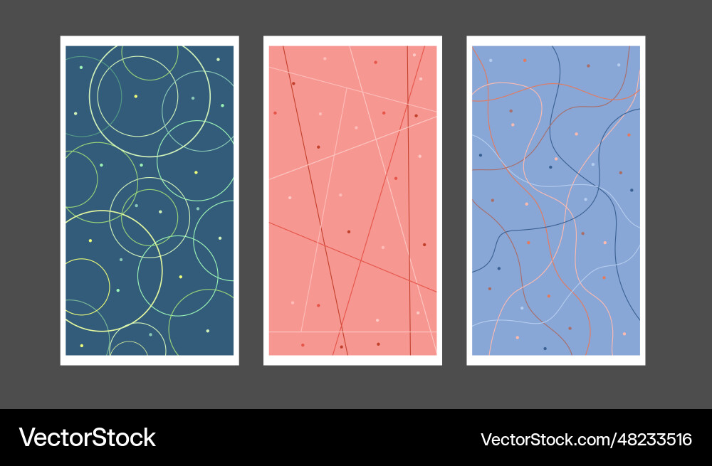 Set of abstract lines and circles vector image