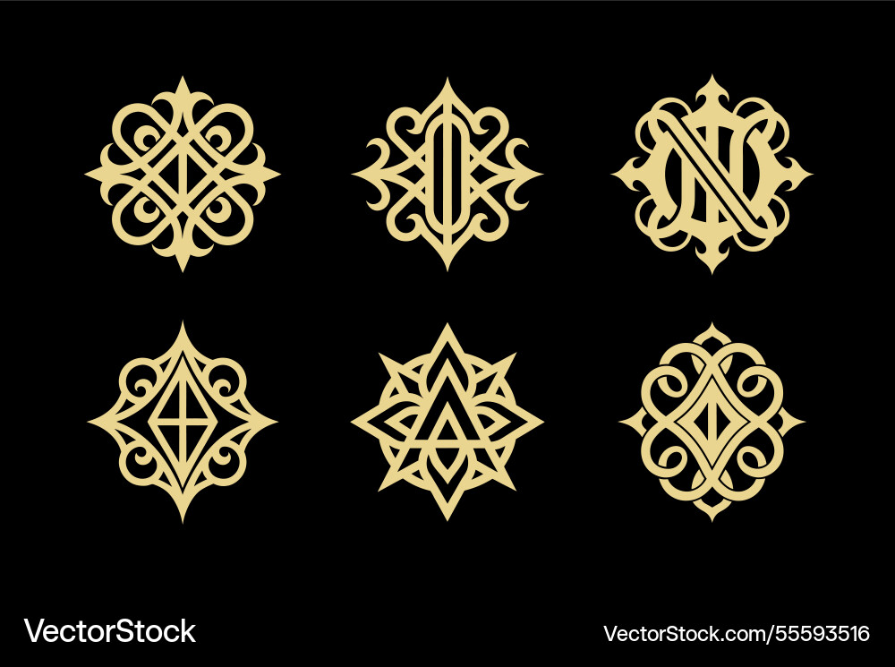 Set of monogram elements Vector Image
