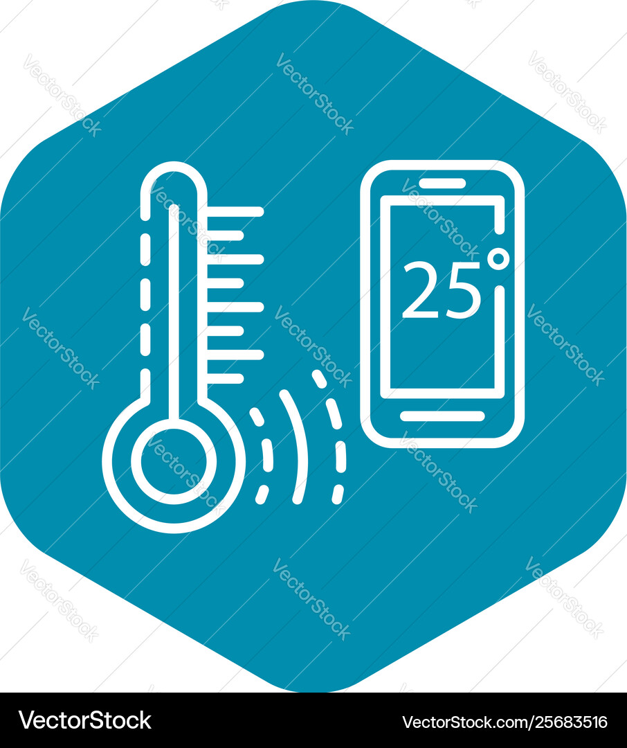 Smart temperature control icon outline style Smart temperature control icon outline style vector image