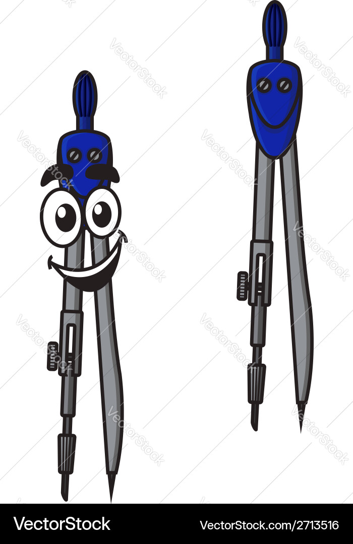 Smiling Compass Characters Vector Image