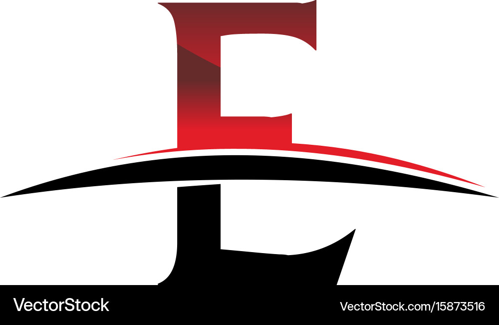 Swoosh Initial E - Letter Mark Vector Image