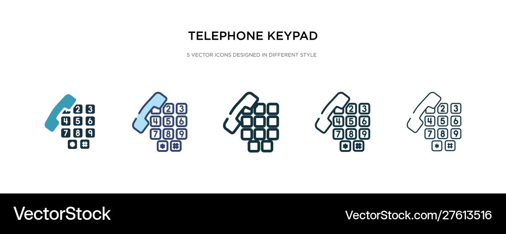 Telephone keypad icon in different style two Telephone keypad icon in different style two vector image