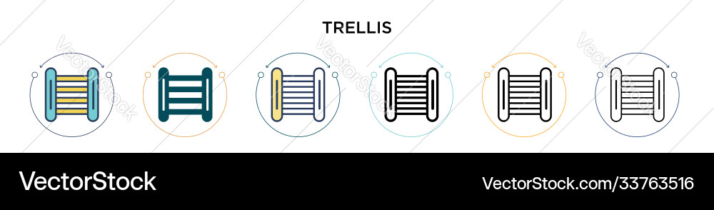 Trellis icon in filled thin line outline Vector Image