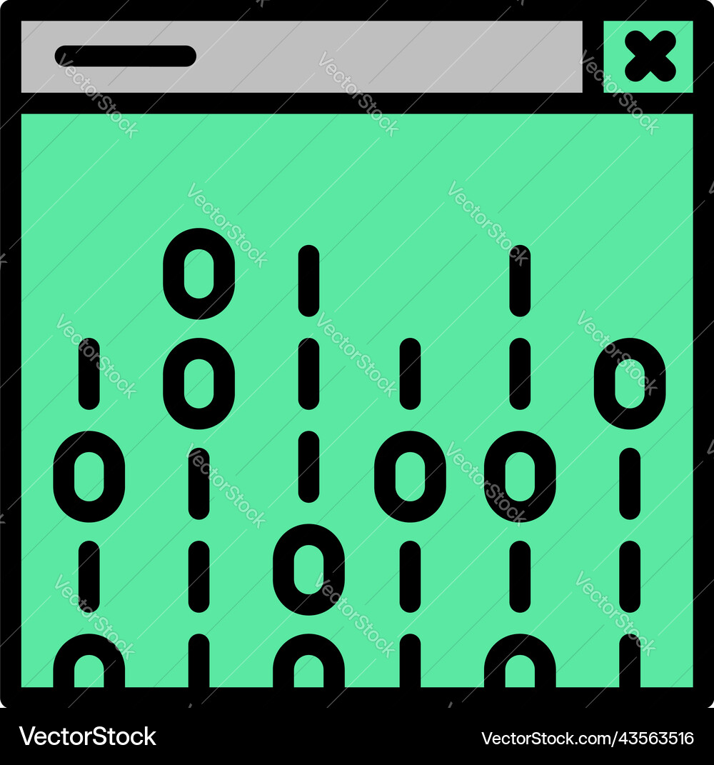 Web cyber attack icon outline virus code Web cyber attack icon outline virus code vector image