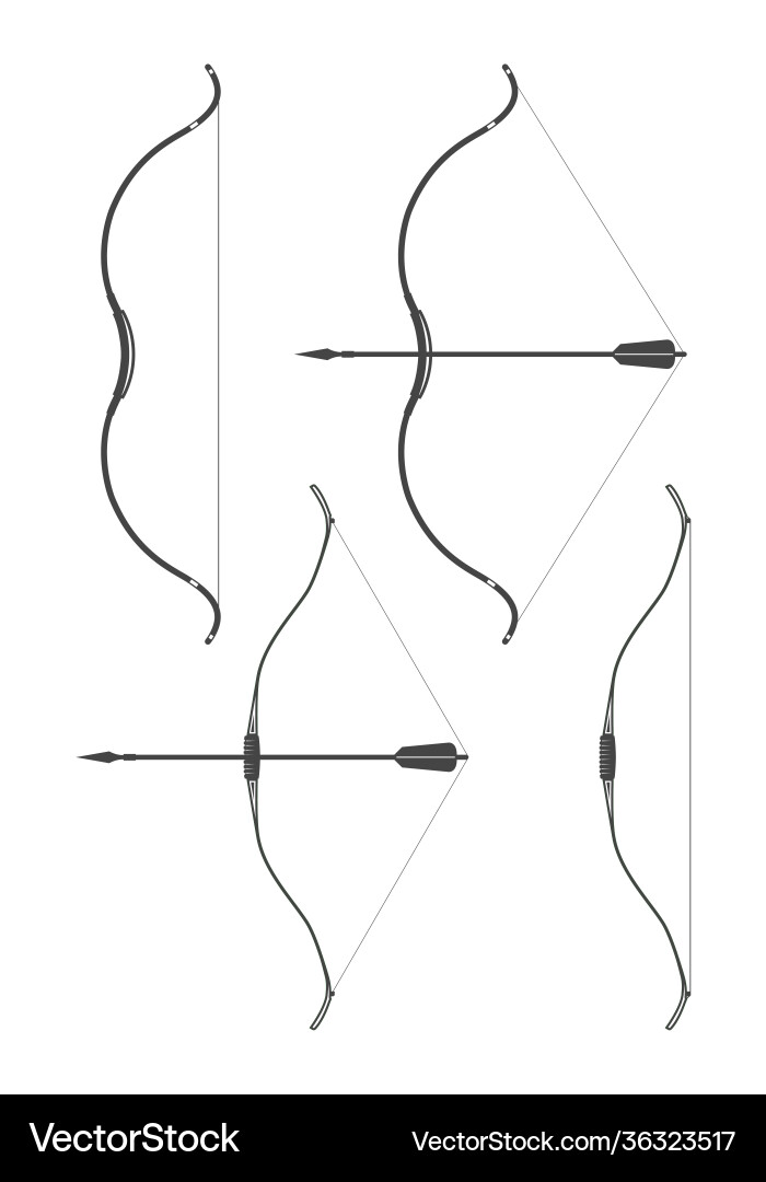 Bow with drawn string and arrow archery Bow with drawn string and arrow archery vector image