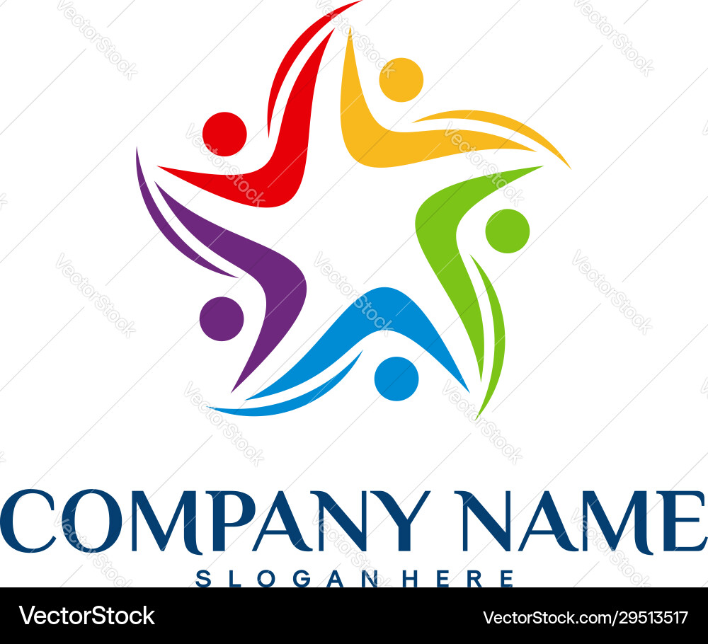 Child dream logo designs concept star group Child dream logo designs concept star group vector image