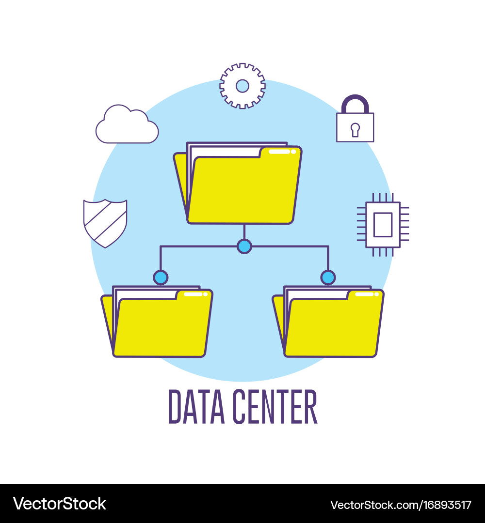 Data center connection information server Vector Image