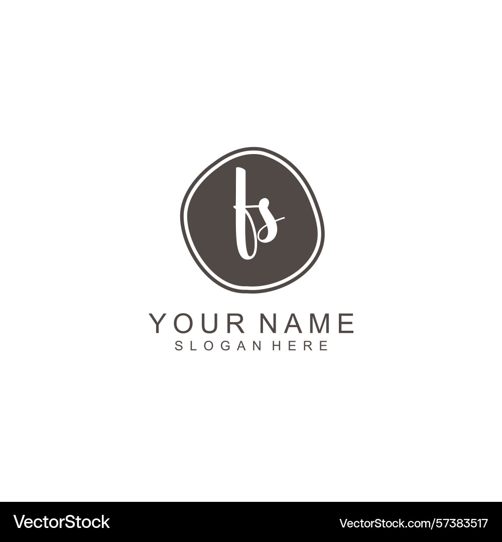 Elegant fs initial handwriting logo collection Elegant fs initial handwriting logo collection Vector Image