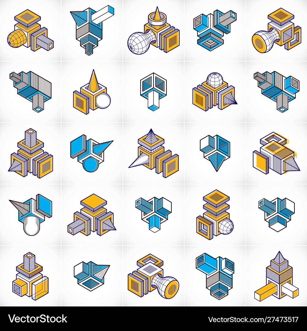 Engineering abstract shape set Engineering abstract shape set vector image
