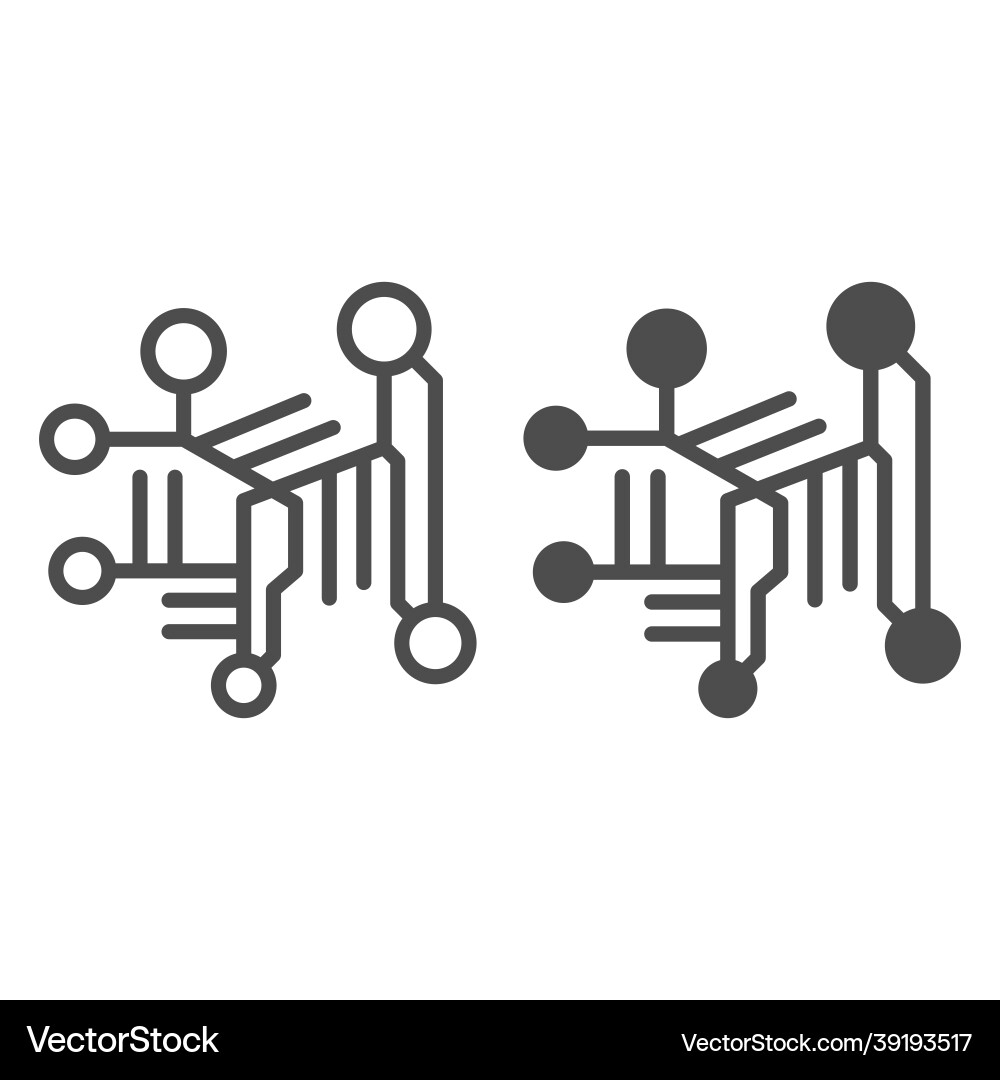 Fragment of an analog circuit line and solid icon Vector Image