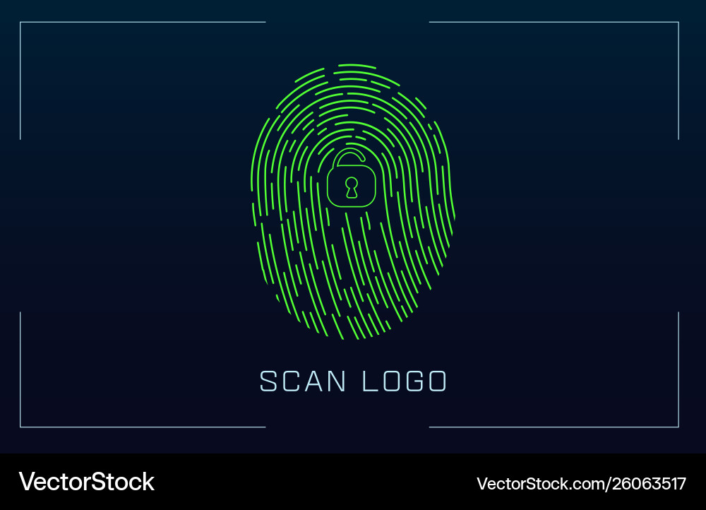 Futuristic Fingerprint Scan UI vector image