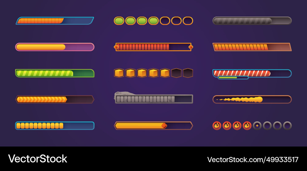 Glowing Progress Bar UI Vector Image