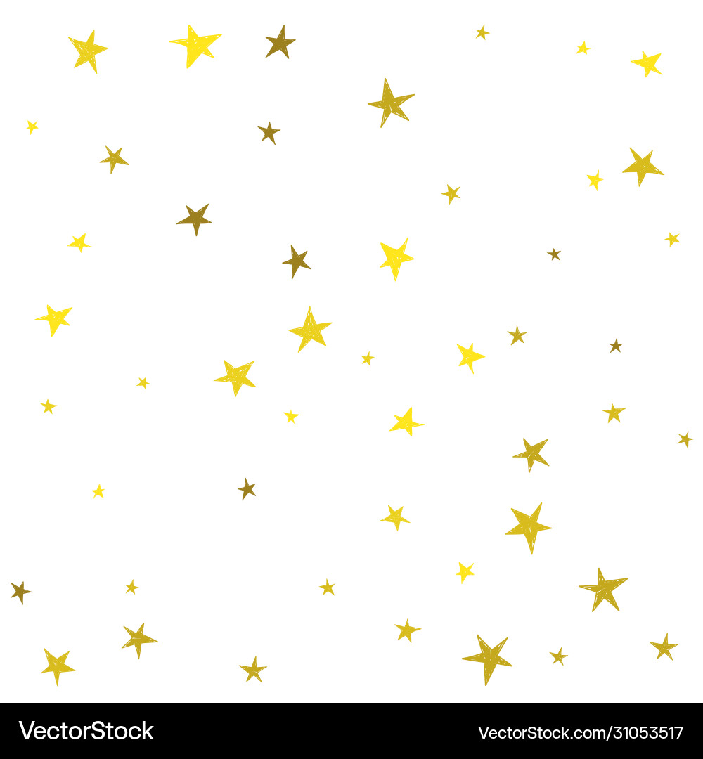 Golden cute hand drawn stars Golden cute hand drawn stars vector image